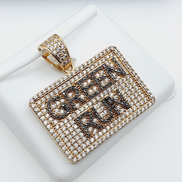 "14K Gold Plated Cubic Zircon Pendant, INUS1BR218 - Picture 6 of 9